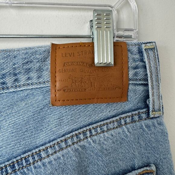 Levi's Ribcage Ankle Straight Premium Distressed Light Wash Jeans Size 30 - Picture 5 of 13